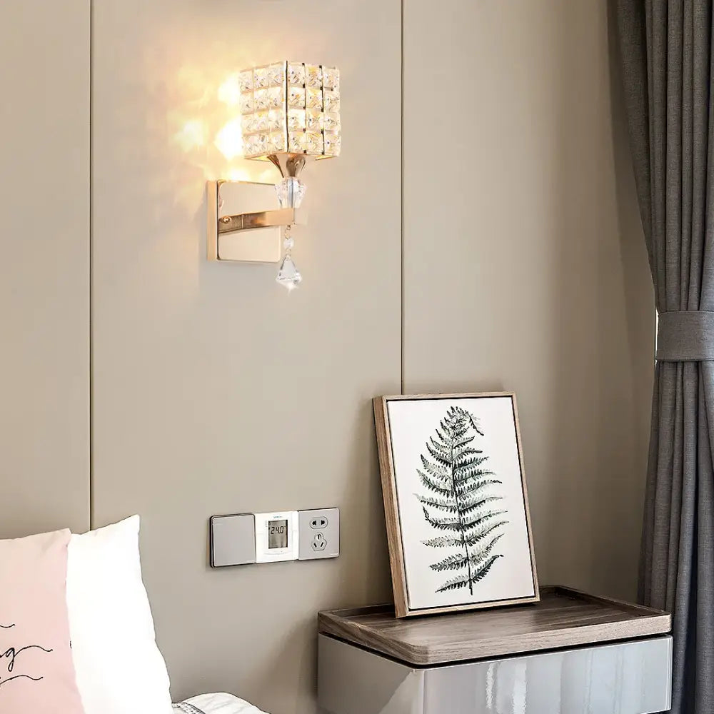 Silver Crystal Wall Light