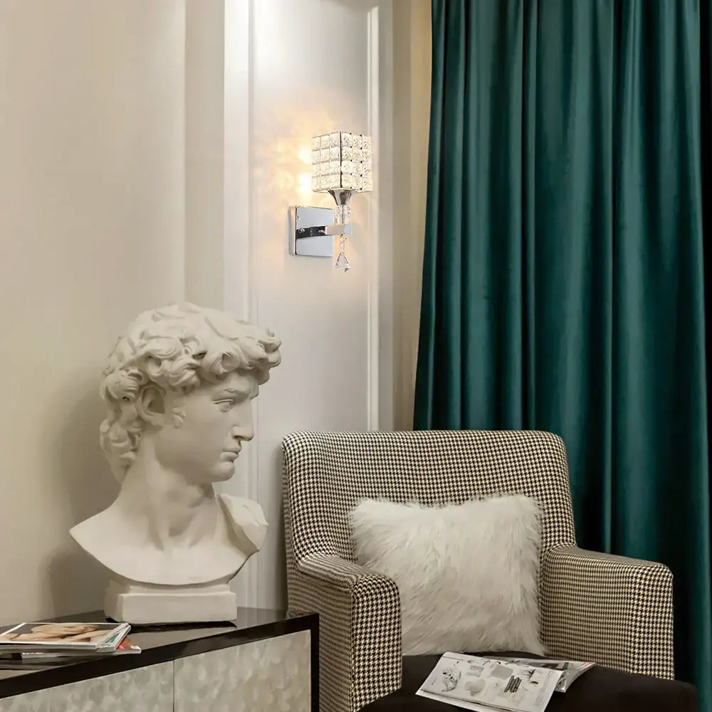 Silver Crystal Wall Light