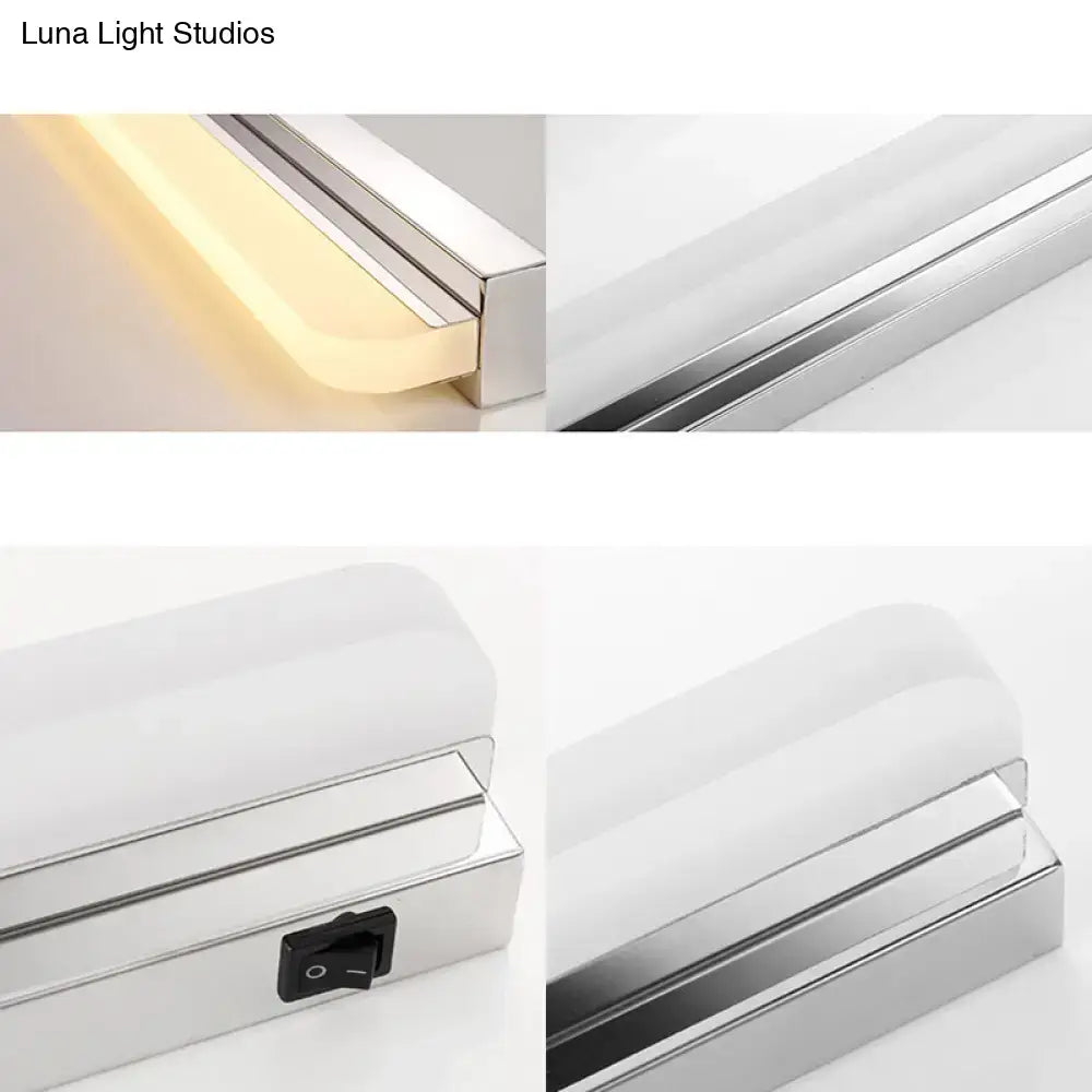 Chrome Mounted Vanity Light Slim Acrylic Shade