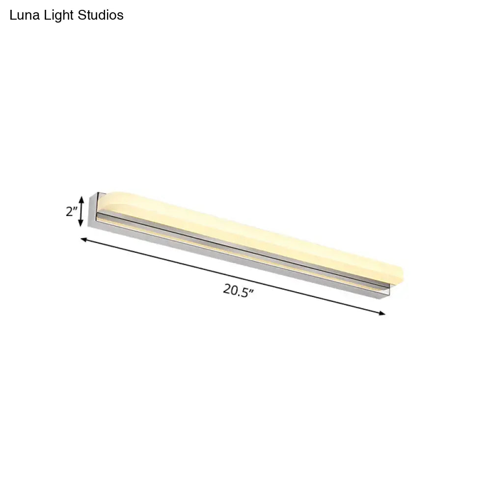 Chrome Mounted Vanity Light Slim Acrylic Shade