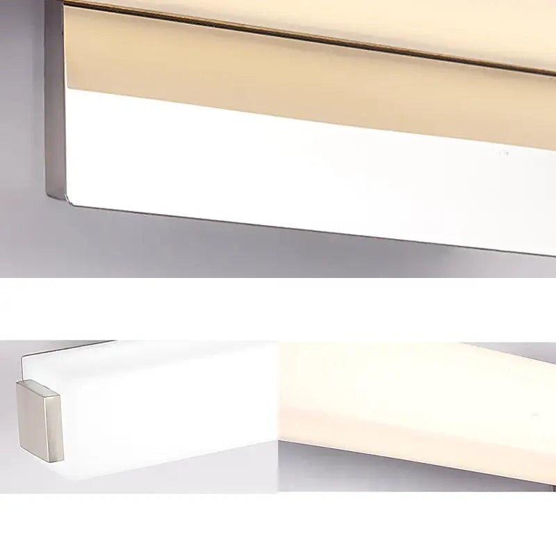 Chrome Rectangular Wall Sconce Warm White Glow