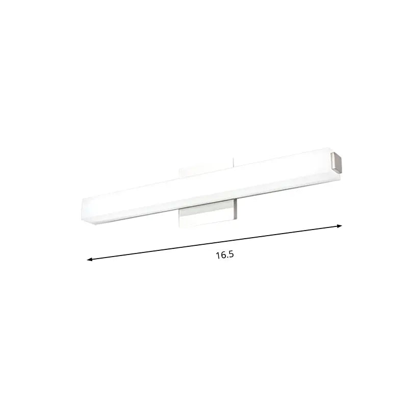 Chrome Rectangular Wall Sconce Warm White Glow