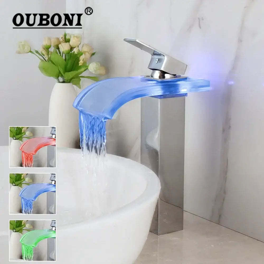 Chrome Waterfall Basin Mixer