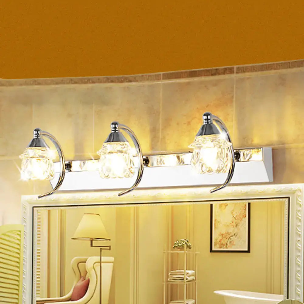Chrome Crystal Vanity Light Three-Light Warm White