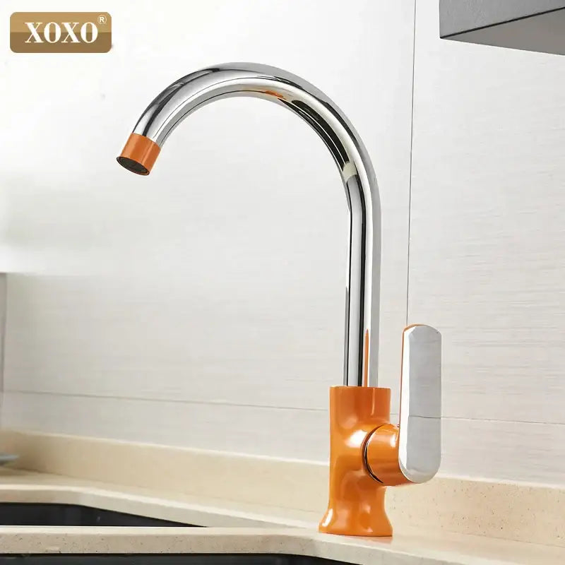 Orange Chrome Kitchen Faucet