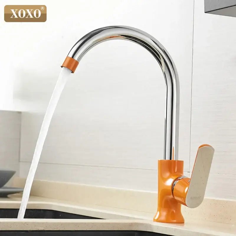 Orange Chrome Kitchen Faucet