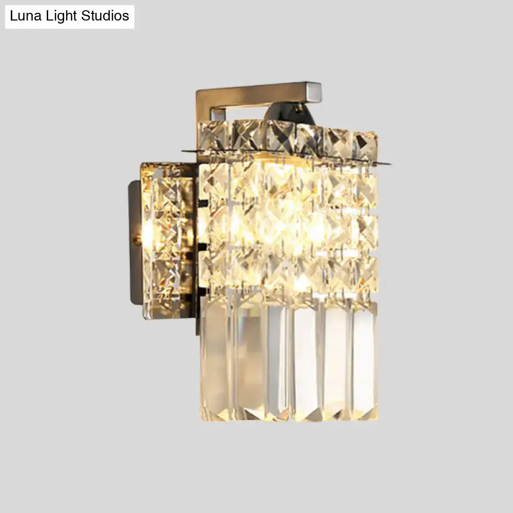 Chrome Crystal Rectangular Wall Light