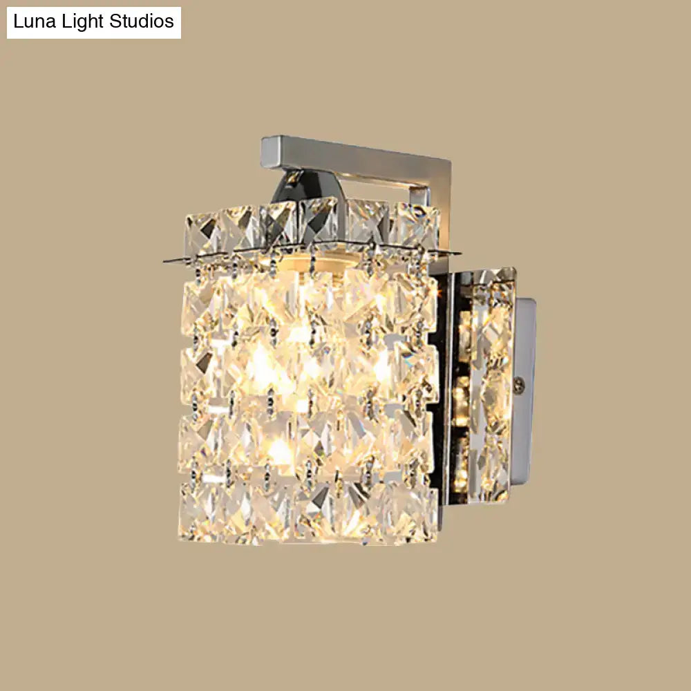 Chrome Crystal Rectangular Wall Light