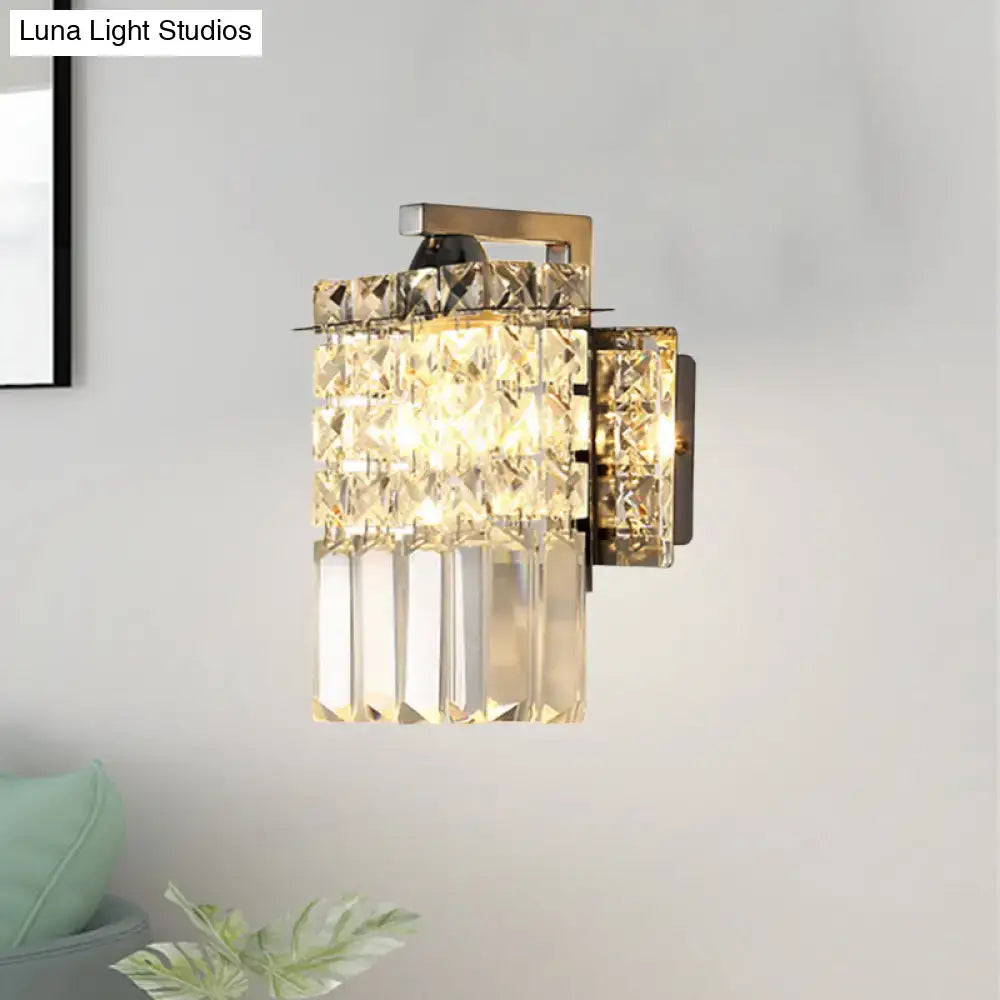 Chrome Crystal Rectangular Wall Light