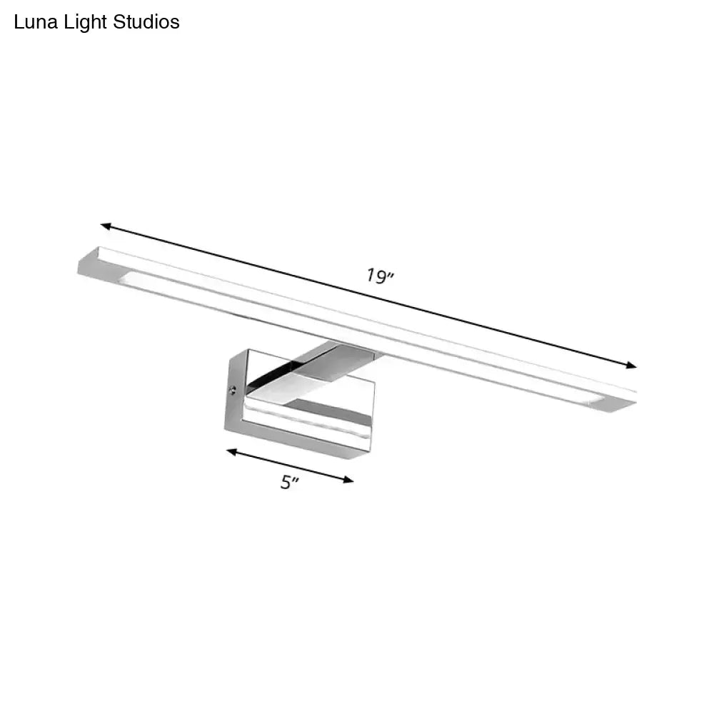 Chrome LED Vanity Light Rectangular Nickel