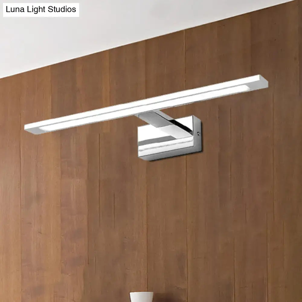 Chrome LED Vanity Light Rectangular Nickel
