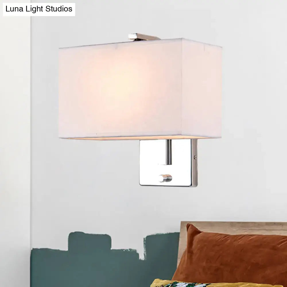 Chrome Fabric Rectangle Sconce