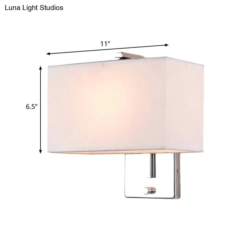 Chrome Fabric Rectangle Sconce