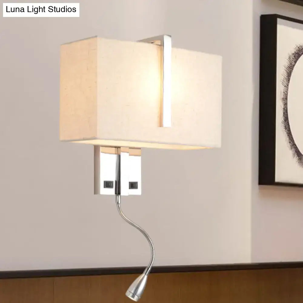 Chrome Fabric Rectangle Sconce