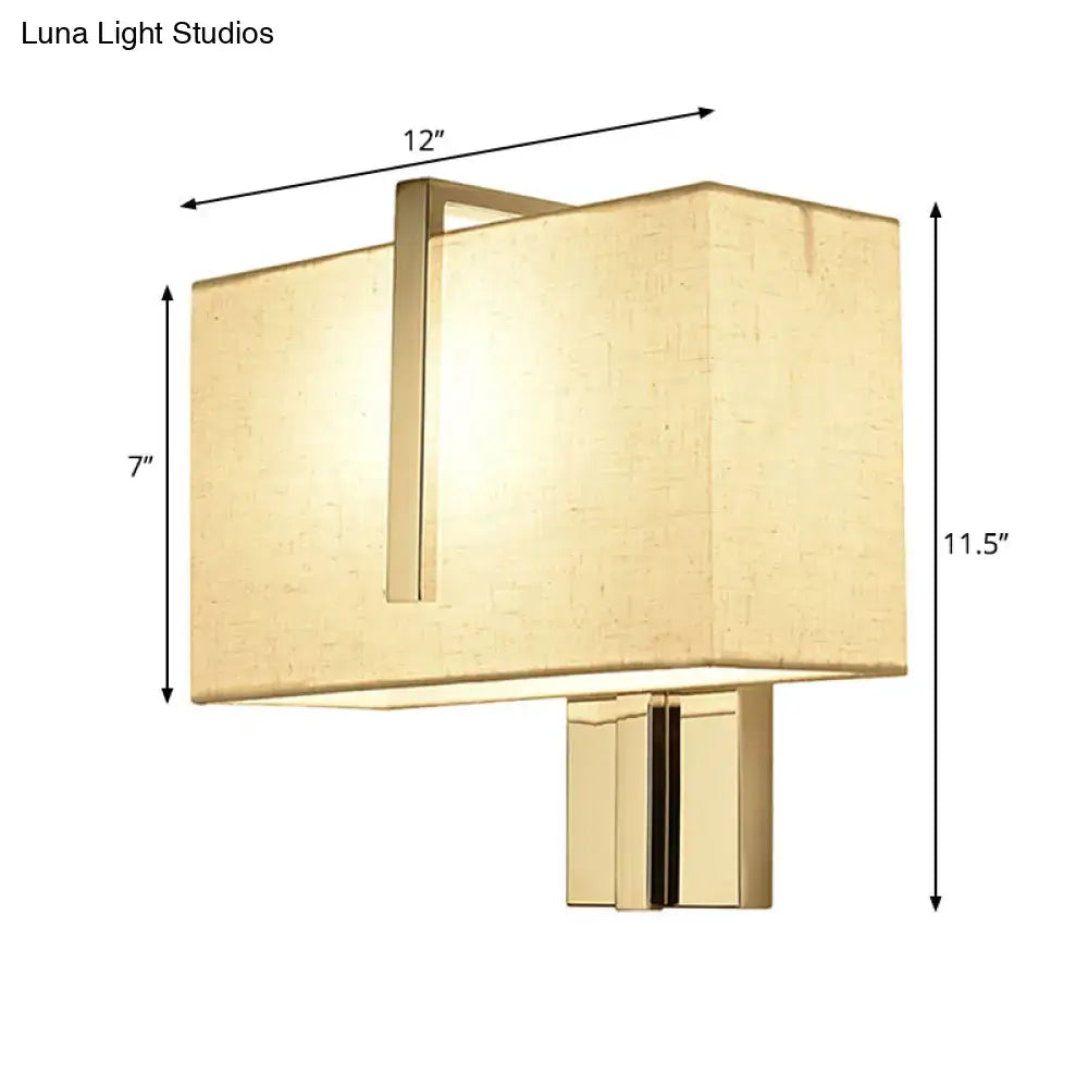 Chrome Fabric Rectangle Sconce
