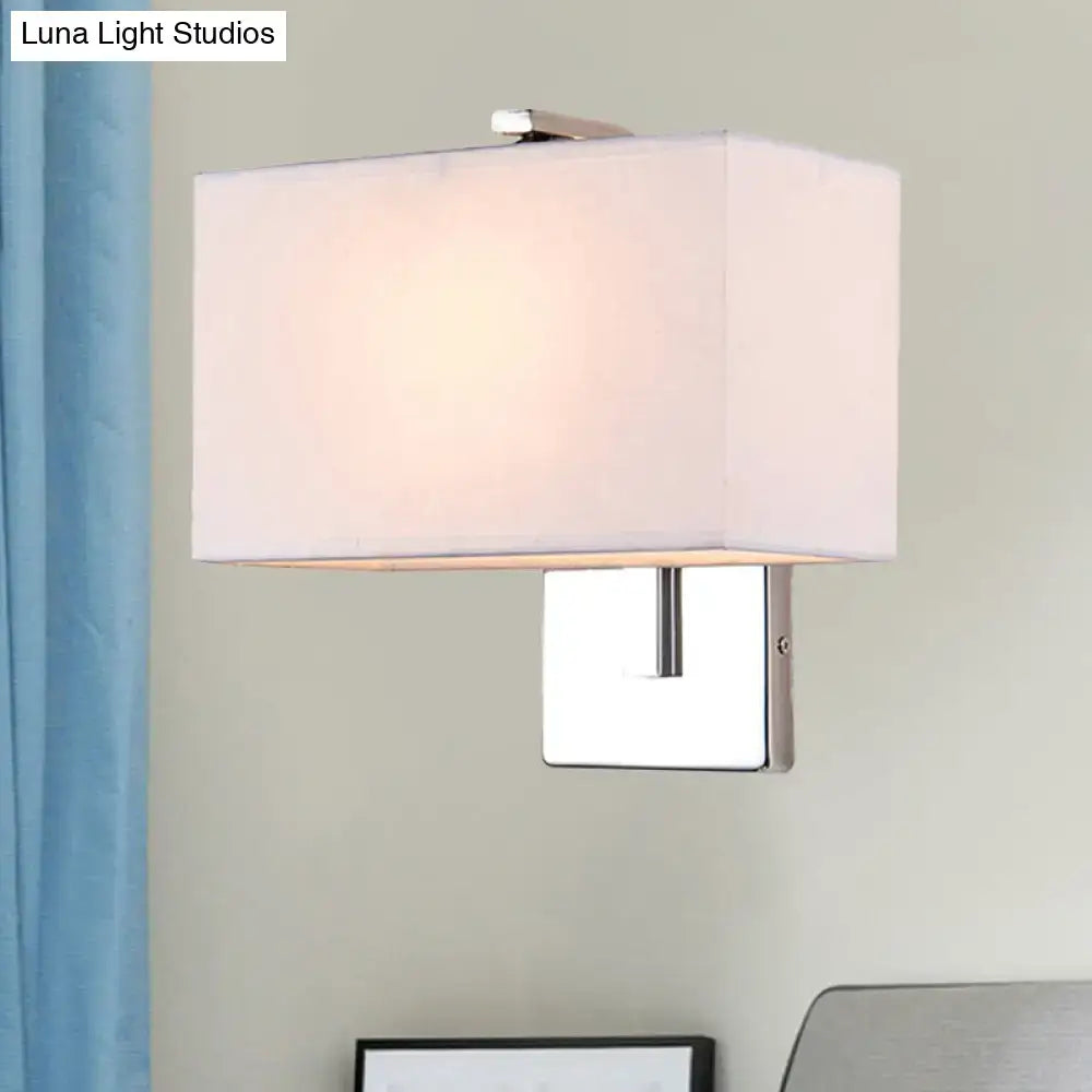 Chrome Fabric Rectangle Sconce