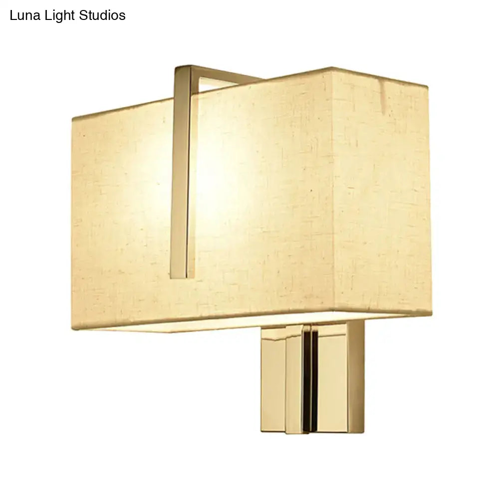 Chrome Fabric Rectangle Sconce