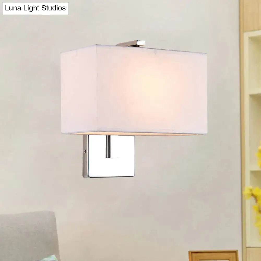 Chrome Fabric Rectangle Sconce