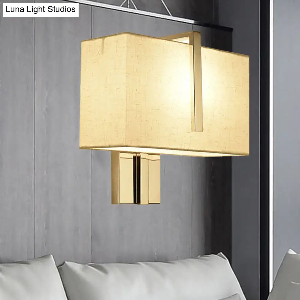 Chrome Fabric Rectangle Sconce