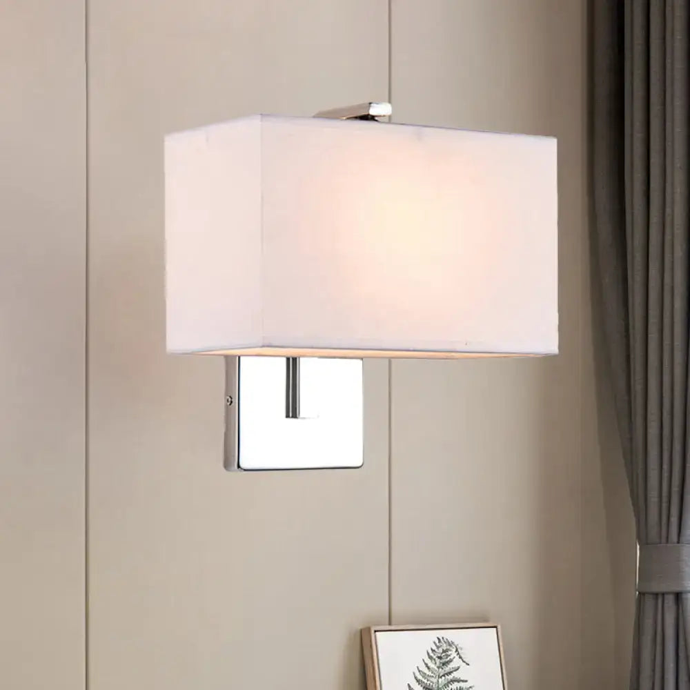 Chrome Fabric Rectangle Sconce