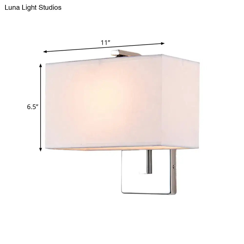 Chrome Fabric Rectangle Sconce