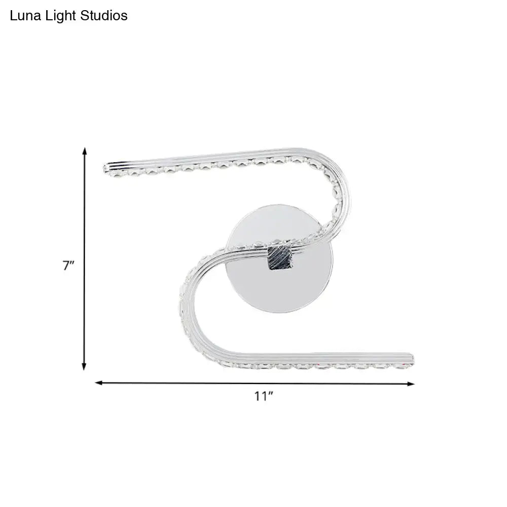Chrome S-Shape Wall Sconce