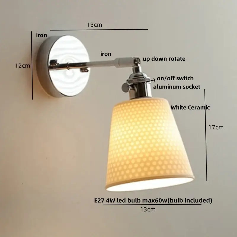 Chrome Fabric Shade Wall Light
