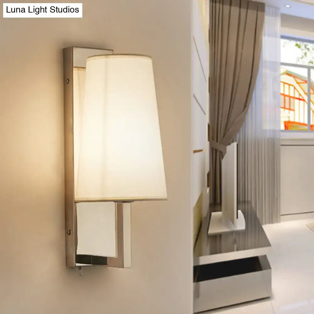 Chrome Fabric Cone Wall Sconce