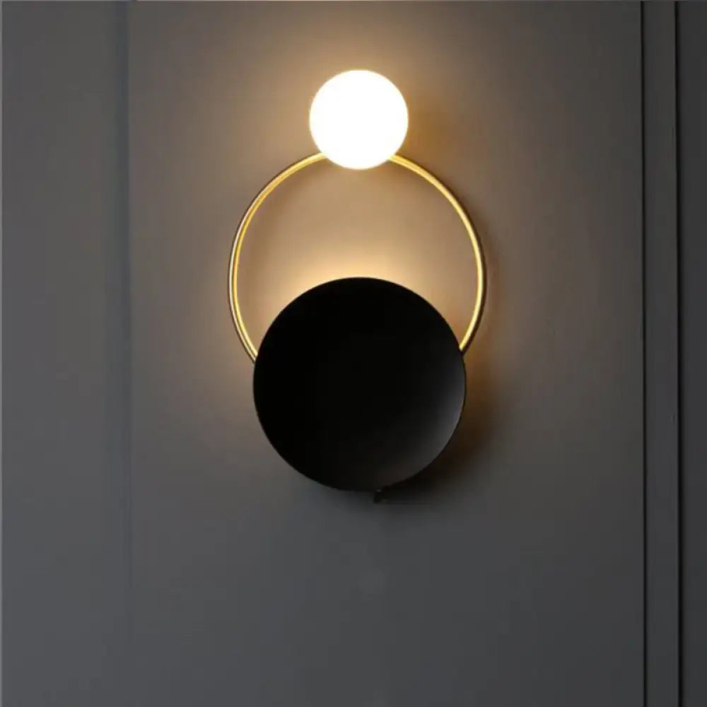 Black Brass Circle Sconce