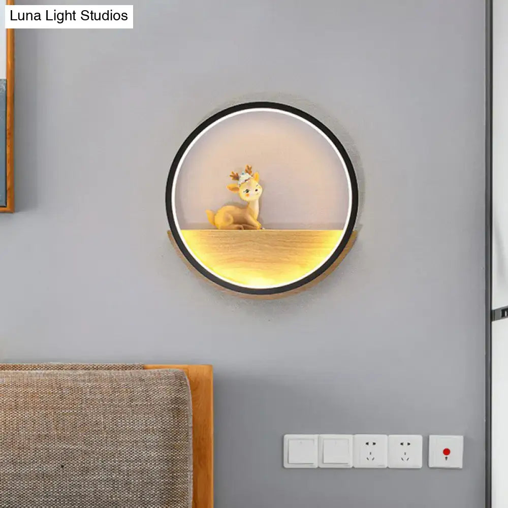 Black Deer Wall Light