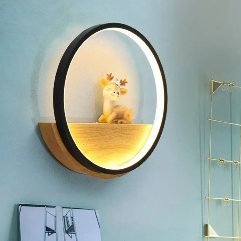 Black Deer Wall Light