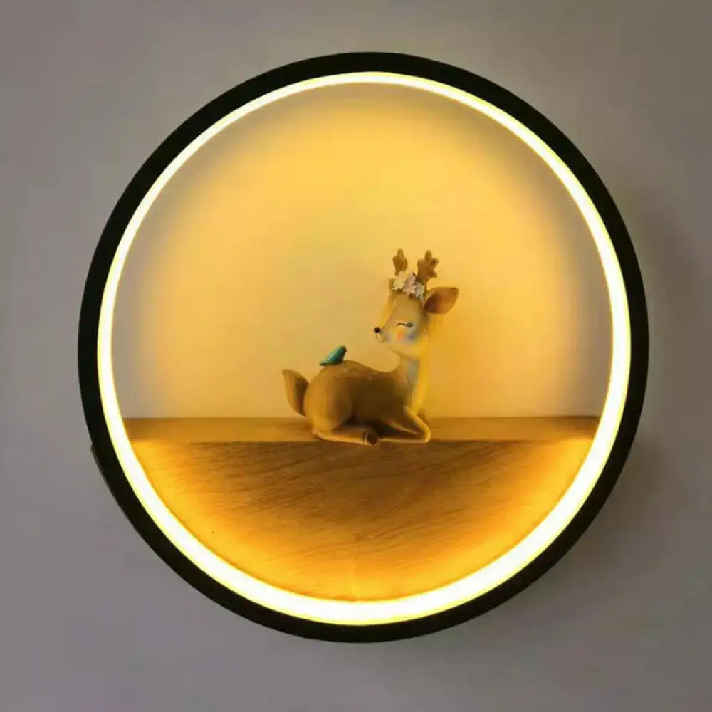 Black Deer Wall Light