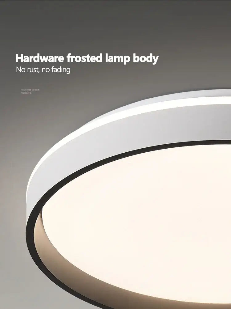 Black White LED Ceiling Lamp Dimmable Walnut