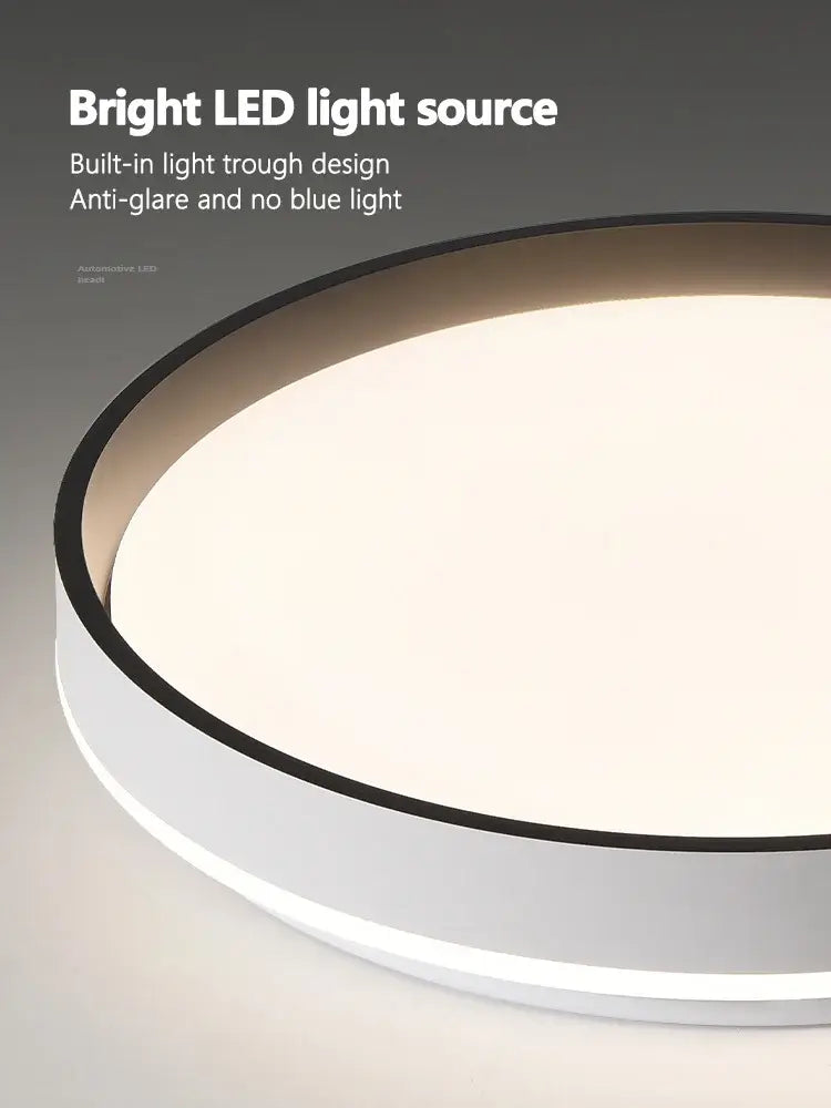 Black White LED Ceiling Lamp Dimmable Walnut