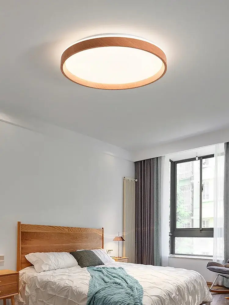 Black White LED Ceiling Lamp Dimmable Walnut