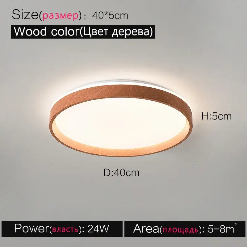 Black White LED Ceiling Lamp Dimmable Walnut