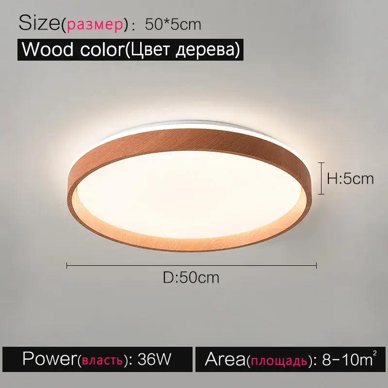 Black White LED Ceiling Lamp Dimmable Walnut