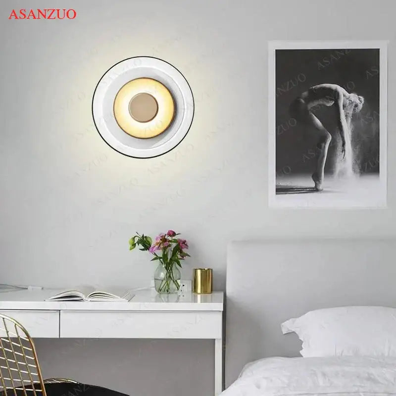 Amber Glass Wall Sconce for Bedroom or Living Space