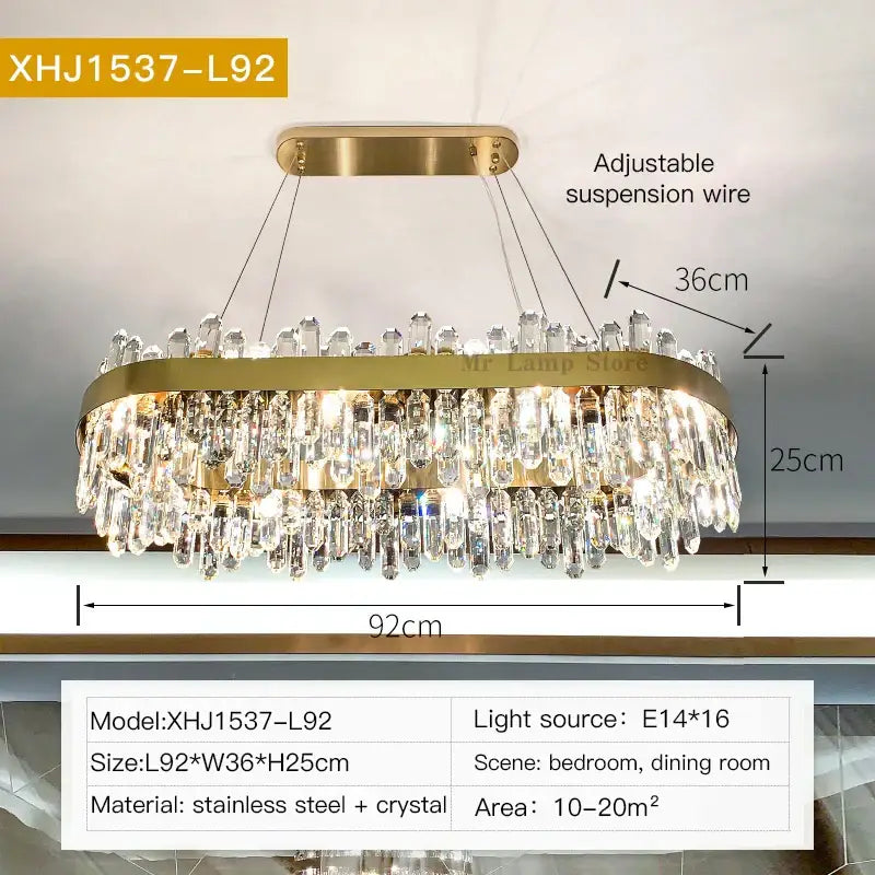 Gold Crystal Postmodern Chandelier
