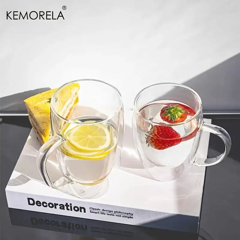 Double Wall Glass Mug Set