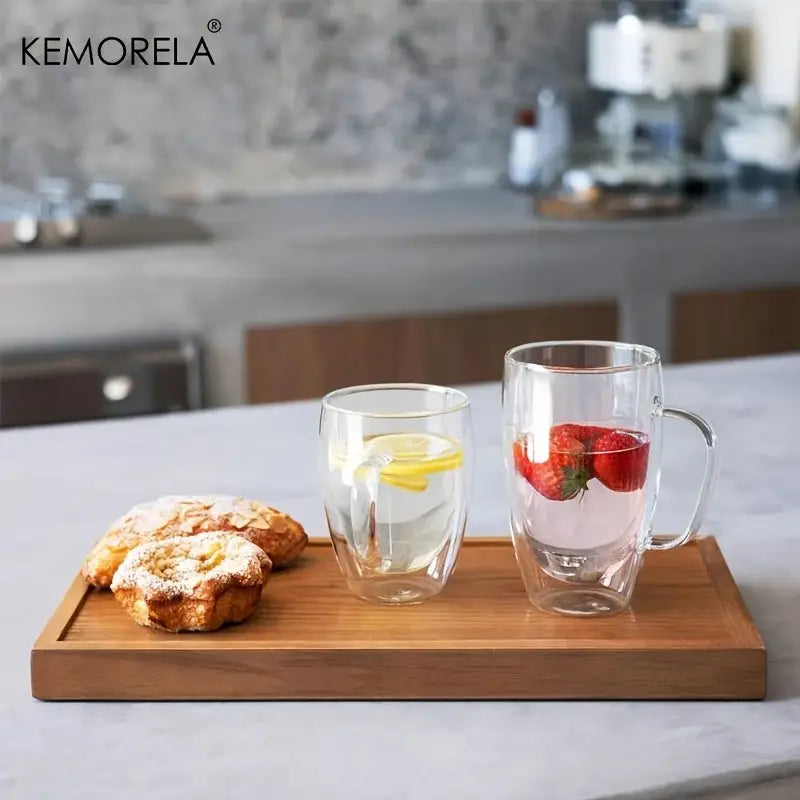 Double Wall Glass Mug Set