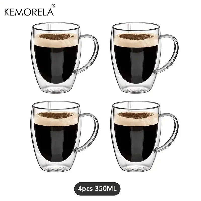 Double Wall Glass Mug Set