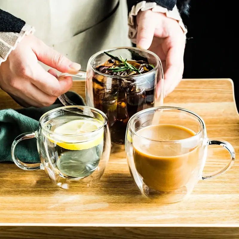Double Wall Glass Cup Set