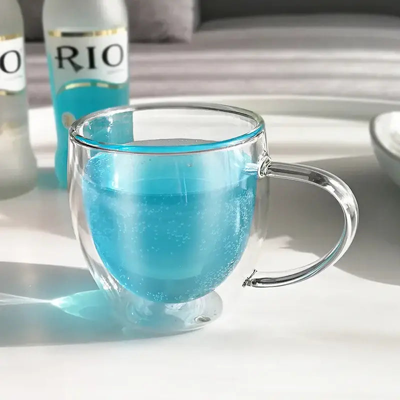 Clear Borosilicate Double Wall Mugs 450ml