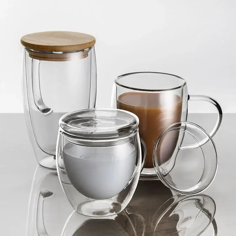 Glass Bamboo Lid Tumblers