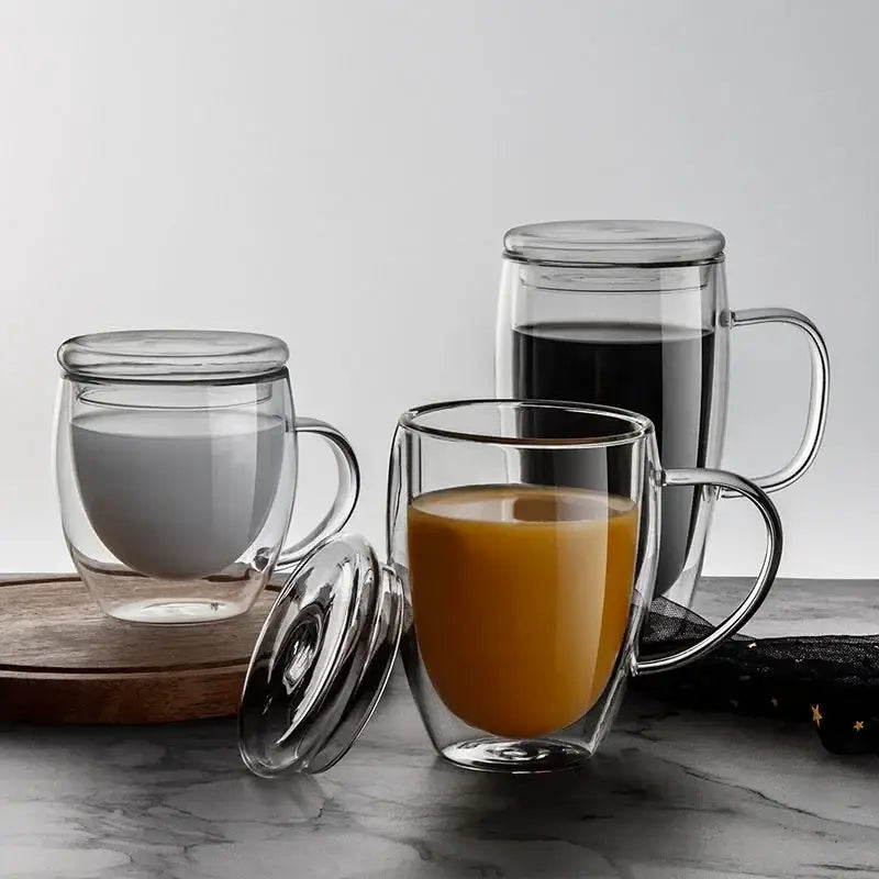 Glass Bamboo Lid Tumblers