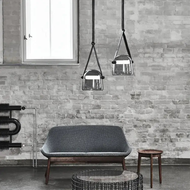Glass Leather Pendant Light