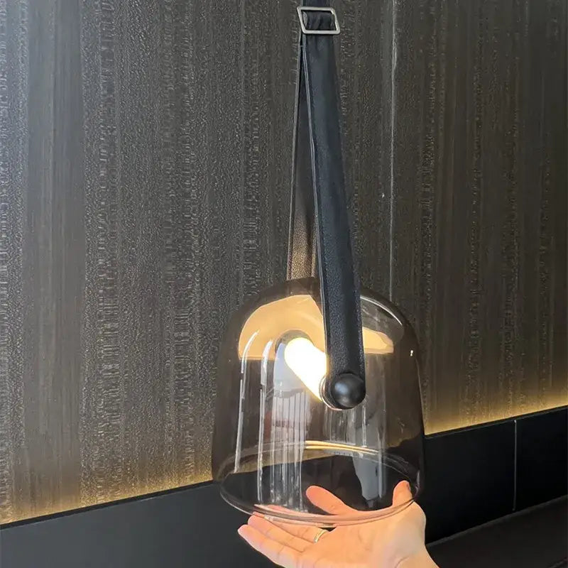 Glass Leather Pendant Light