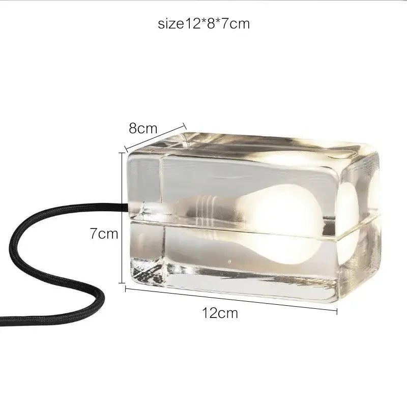 Glass Cube LED Lamp