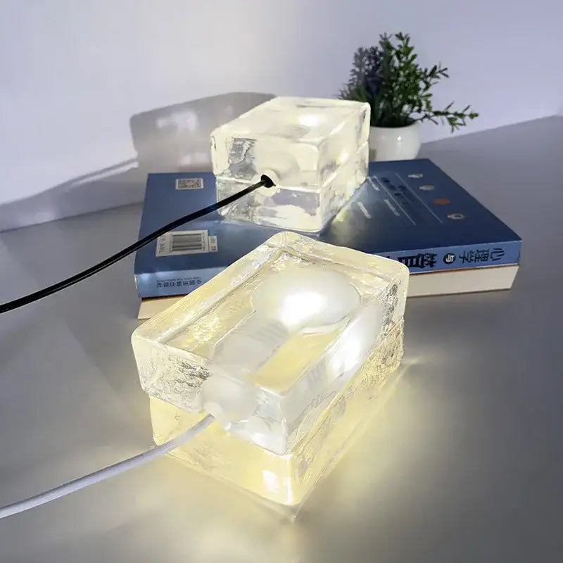 Glass Cube LED Lamp
